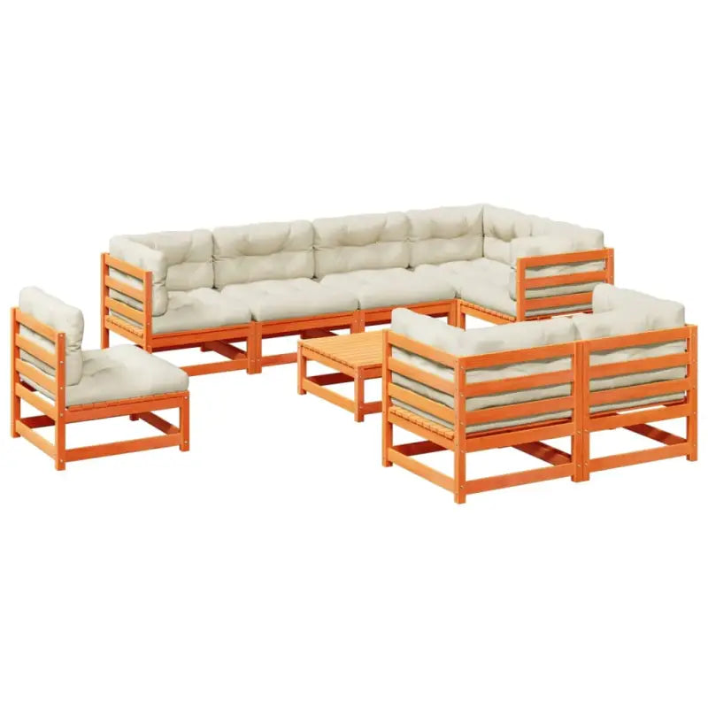 Modulaire loungeset van massief grenenhout voor een comfortabele zitervaring - Tuinsets