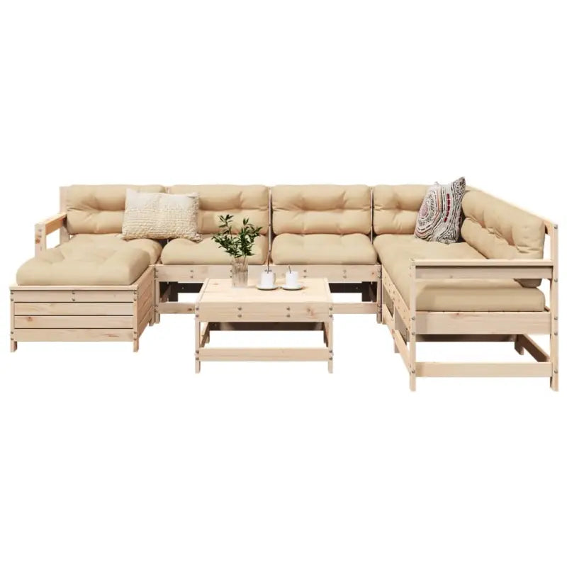 Modulaire loungeset van massief grenenhout voor in de tuin - Natuurlijk grenenhout - Tuinsets