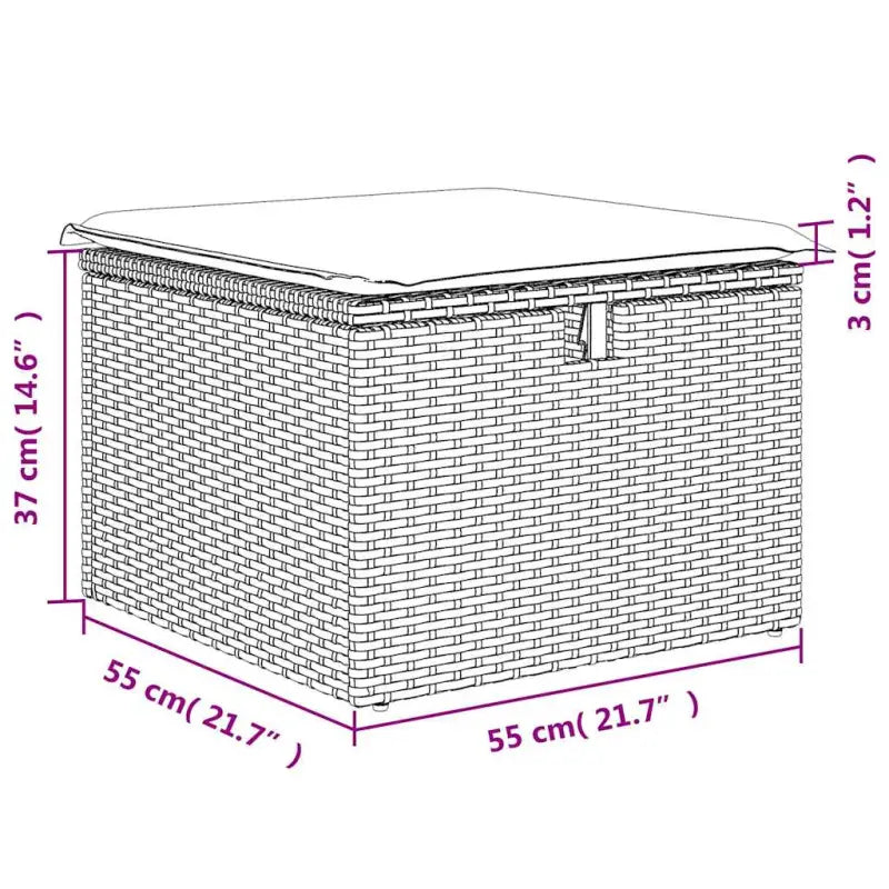 Modulaire poly rattan loungeset met waterdichte tas voor elk terras - Tuinsets