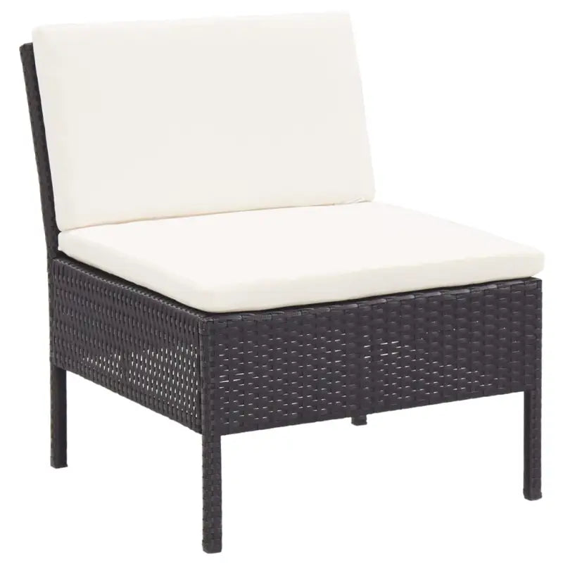 Modulaire tuin loungeset met gepoedercoat stalen frame voor ultiem comfort - Zwart en wit - Tuinsets