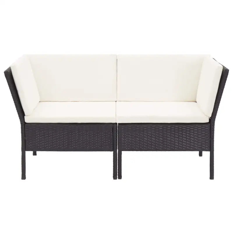 Modulaire tuin loungeset met gepoedercoat stalen frame voor ultiem comfort - Zwart en wit - Tuinsets