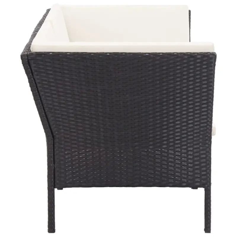 Modulaire tuin loungeset met gepoedercoat stalen frame voor ultiem comfort - Zwart en wit - Tuinsets