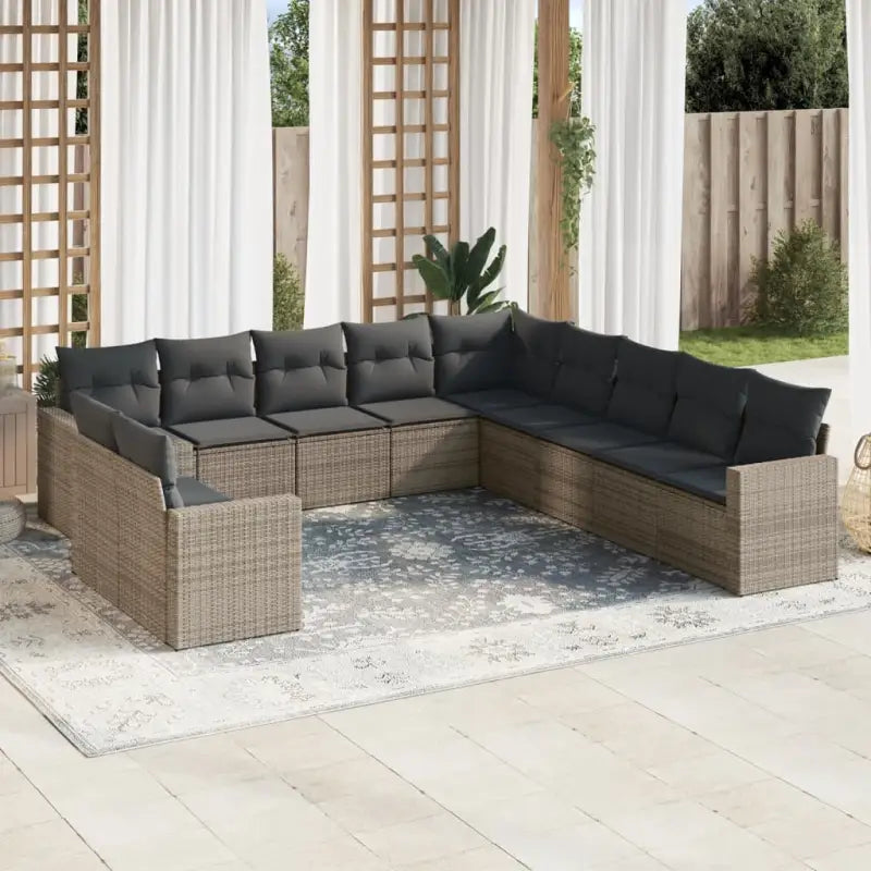 Modulaire tuinbank grijs materiaal met waterdichte tas en gepoedercoat staal - Grijs / 1 / Zonder tafel - Modulaire