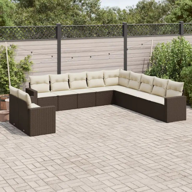 Modulaire tuinbank grijs materiaal met waterdichte tas en gepoedercoat staal - Bruin en crème / 1 / Zonder tafel