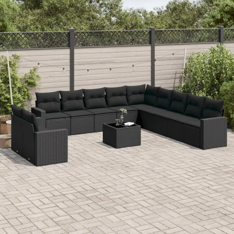 Modulaire tuinbank grijs materiaal met waterdichte tas en gepoedercoat staal - Zwart / 1 / Met tafel - Modulaire