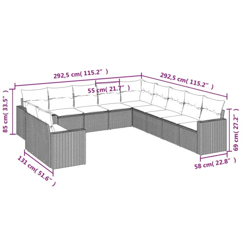 Modulaire tuinbank grijs materiaal met waterdichte tas en gepoedercoat staal - Modulaire tuinbanken