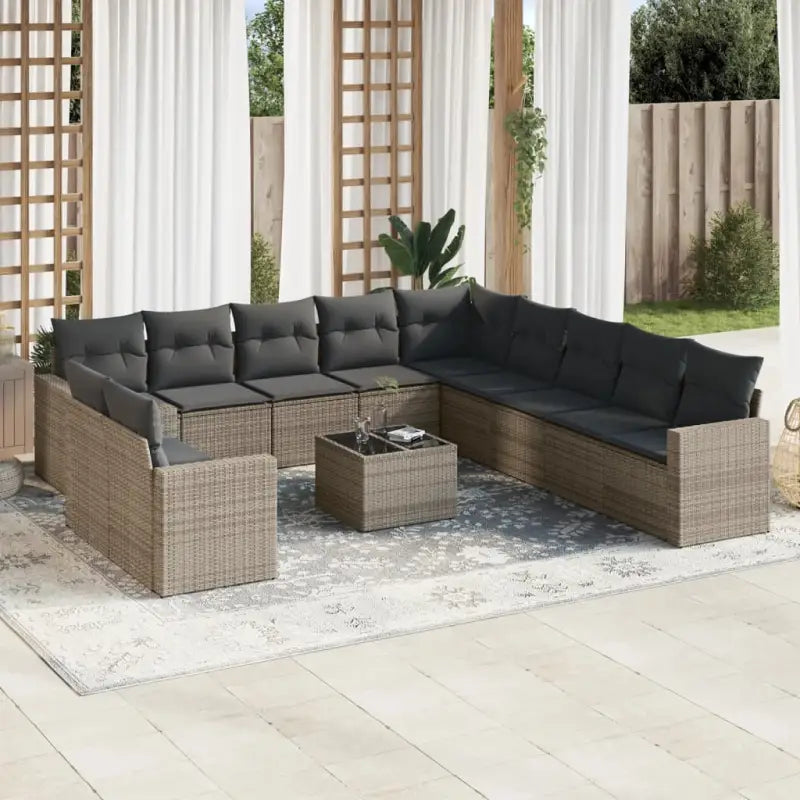 Modulaire tuinbank grijs materiaal met waterdichte tas en gepoedercoat staal - Grijs / 1 / Met tafel - Modulaire