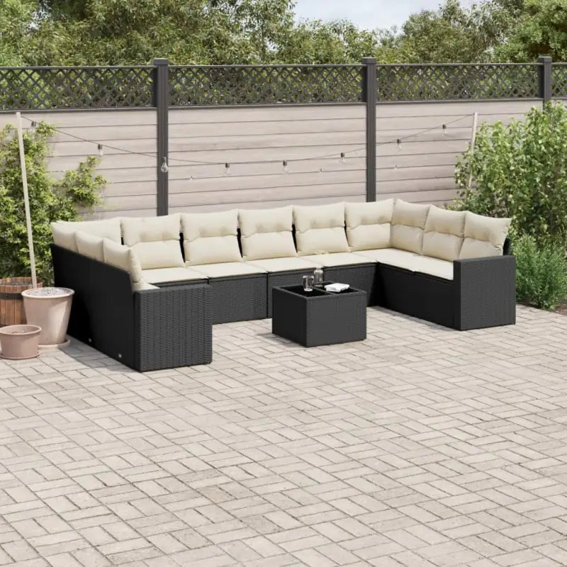 Modulaire tuinbank met gepoedercoat staal afmetingen en waterdichte tas - Zwart en crème / 1 / Met tafel - Modulaire