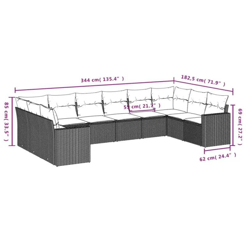 Modulaire tuinbank met gepoedercoat staal afmetingen en waterdichte tas - Modulaire tuinbanken