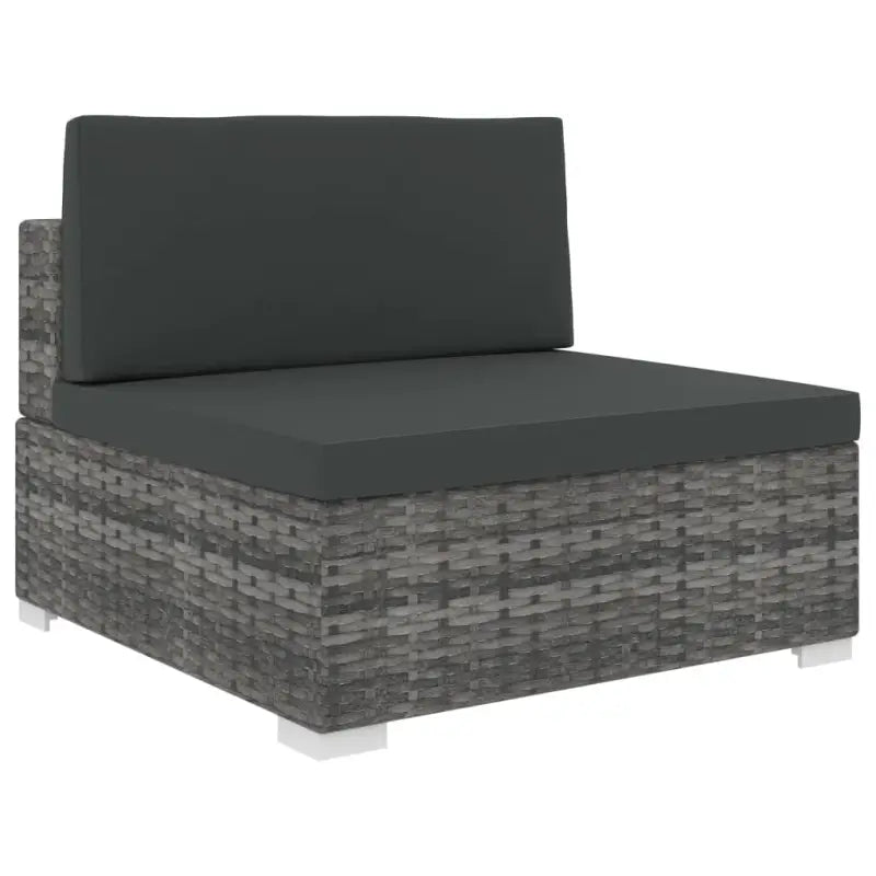 Modulaire tuinbank met gepoedercoat stalen frame voor buitengebruik - Grijs / 1 / Middenbank - Modulaire tuinbanken