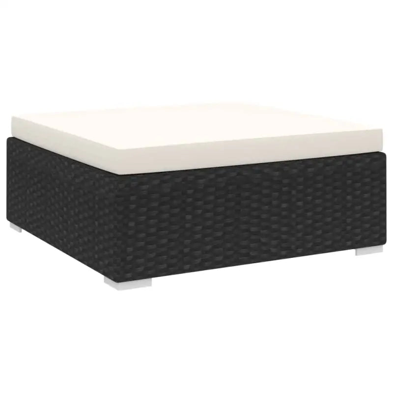 Modulaire tuinbank met gepoedercoat stalen frame voor buitengebruik - Zwart en wit / 1 / Voetensteun - Modulaire