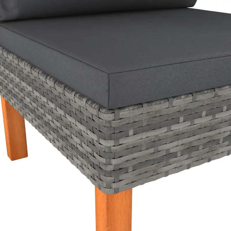 Modulaire tuinbank met PE-rattan en massief eucalyptushout frame - Modulaire tuinbanken