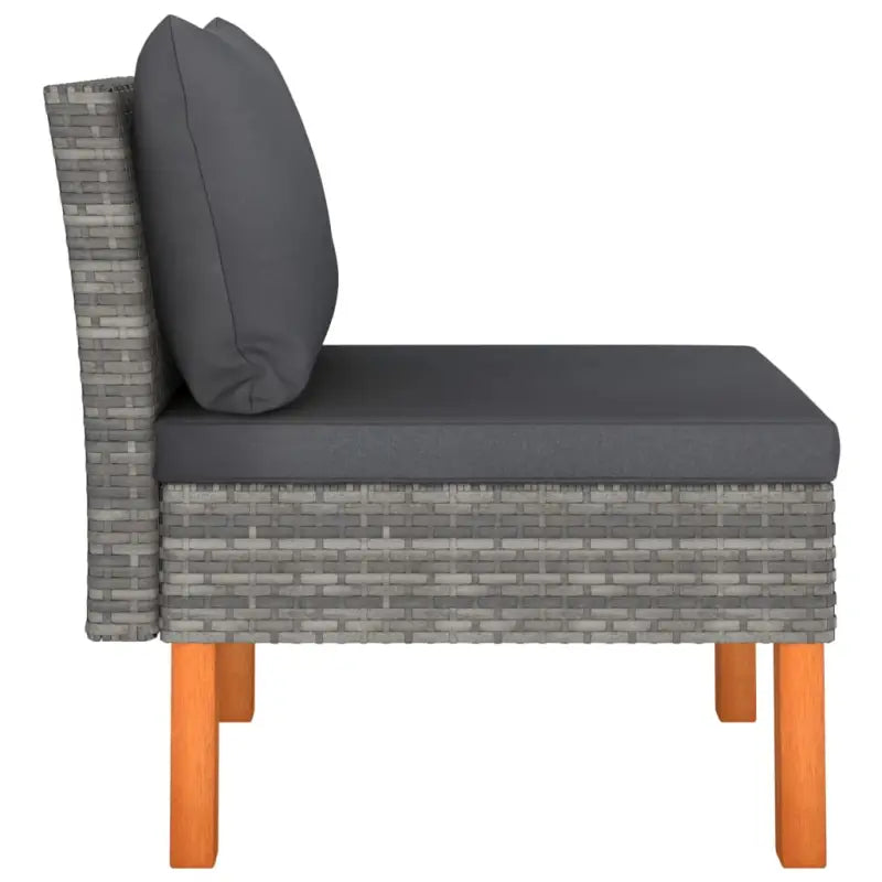 Modulaire tuinbank met PE-rattan en massief eucalyptushout frame - Modulaire tuinbanken