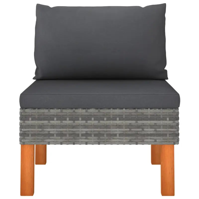 Modulaire tuinbank met PE-rattan en massief eucalyptushout frame - Modulaire tuinbanken