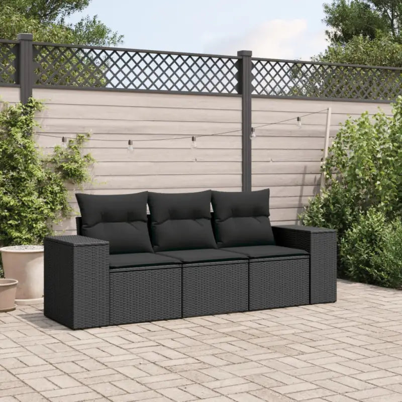 Modulaire tuinbank met poly rattan en comfortabele zitervaring - Zwart / 1 / Zonder tafel - Modulaire tuinbanken
