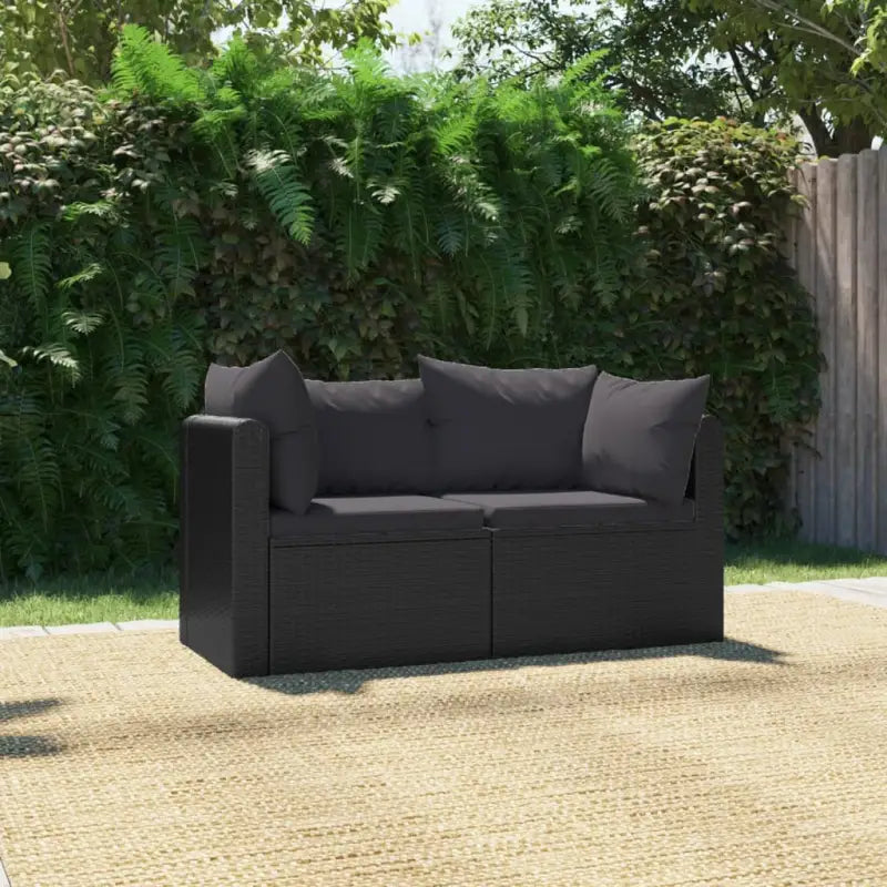 Modulaire tuinbank met poly rattan en gepoedercoat stalen frame - 1 / Tweezitsbank - Modulaire tuinbanken