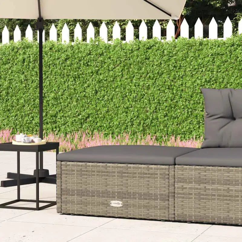 Modulaire tuinbank met poly rattan voor buitenmeubilair - Grijs / 1 / Voetensteun - Modulaire tuinbanken
