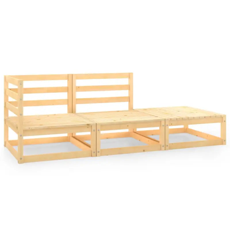Modulaire tuinbank met voetenbank van massief grenenhout - Naturel / 1 / hoek + midden + voetensteun - Modulaire
