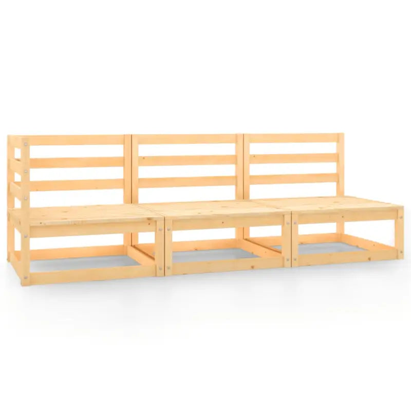 Modulaire tuinbank met voetenbank van massief grenenhout - Naturel / 1 / hoek + 2x midden - Modulaire tuinbanken