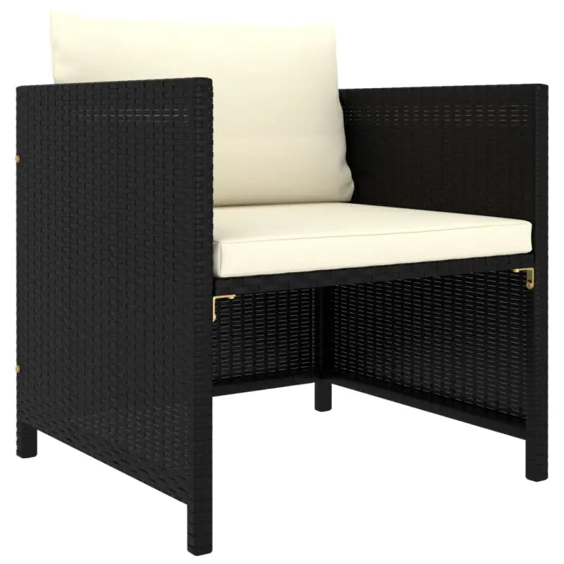 Modulaire tuinbank met waterbestendige PE-rattan tafel - Zwart / 1 / Fauteuil - Modulaire tuinbanken