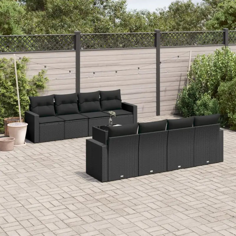 Modulaire tuinbank met waterdichte tas en zwart gepoedercoat staal - Zwart / 9 - Modulaire tuinbanken