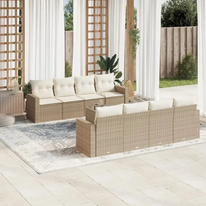 Modulaire tuinbank met waterdichte tas en zwart gepoedercoat staal - beige en crèmekleurig / 9 - Modulaire tuinbanken