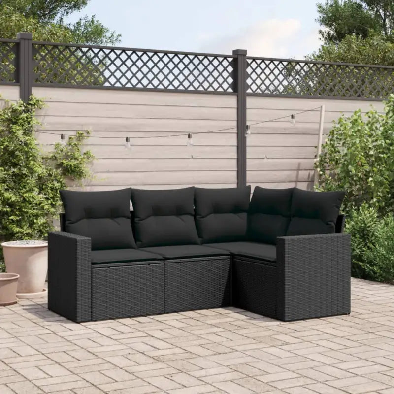 Modulaire tuinbank met waterdichte tas en zwart gepoedercoat staal - Zwart / 1 / Zonder tafel - Modulaire tuinbanken
