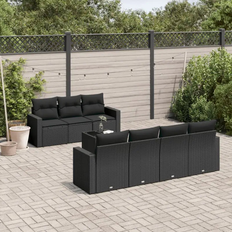 Modulaire tuinbank set in zwart materiaal met gepoedercoat staal - Modulaire tuinbanken