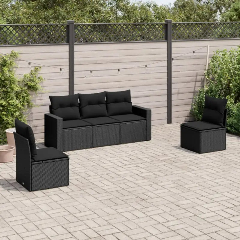 Modulaire tuinbank set met zwart gepoedercoat staal en waterdichte tas - Zwart / 1 / Zonder tafel - Modulaire tuinbanken