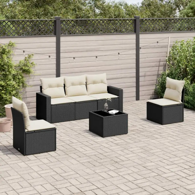 Modulaire tuinbank set met zwart gepoedercoat staal en waterdichte tas - Zwart en crème / 1 / Met tafel - Modulaire