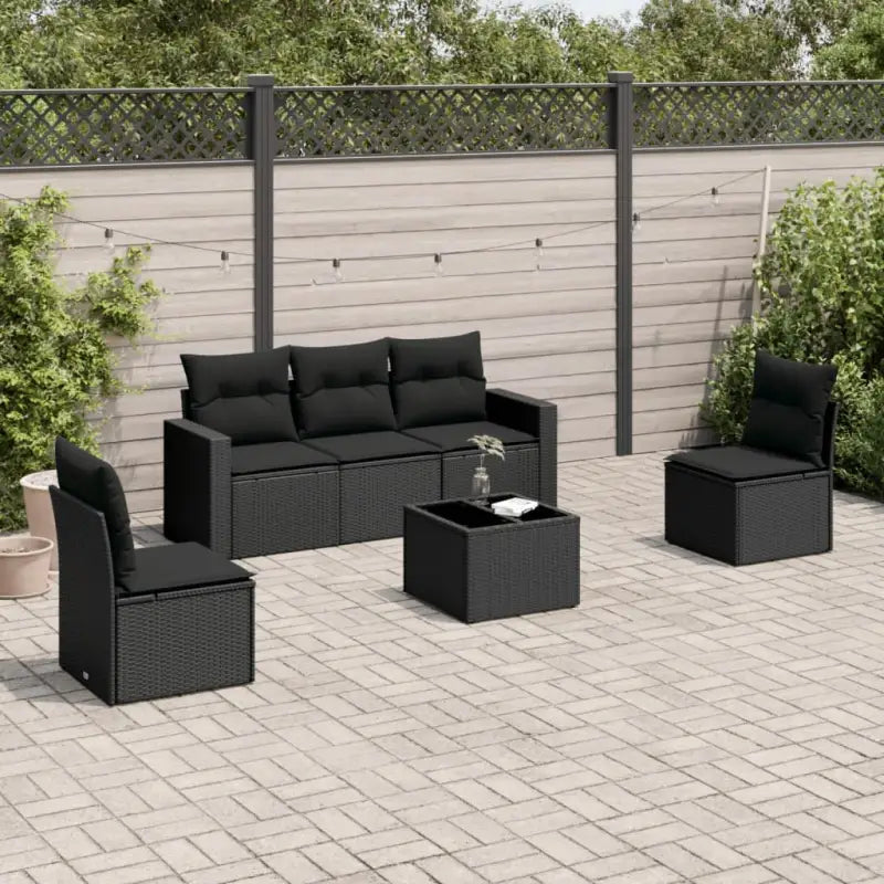 Modulaire tuinbank set met zwart gepoedercoat staal en waterdichte tas - Zwart / 1 / Met tafel - Modulaire tuinbanken