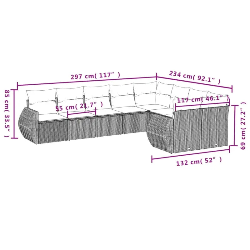 Modulaire tuinbank set met zwart materiaal en gepoedercoat staal - Modulaire tuinbanken