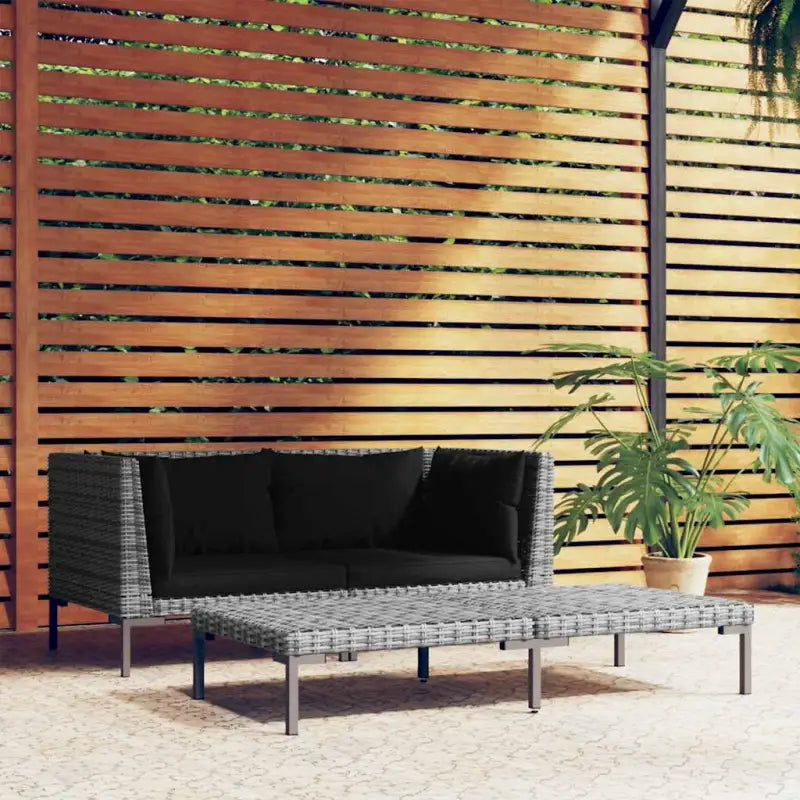 Modulaire tuinbank van halfrond poly rattan voor trendy buitenruimte - 1 / 2x hoek + Tafel - Modulaire tuinbanken