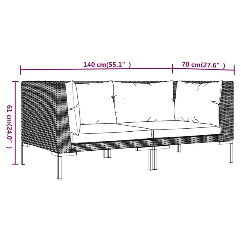 Modulaire tuinbank van halfrond poly rattan voor trendy buitenruimte - Modulaire tuinbanken
