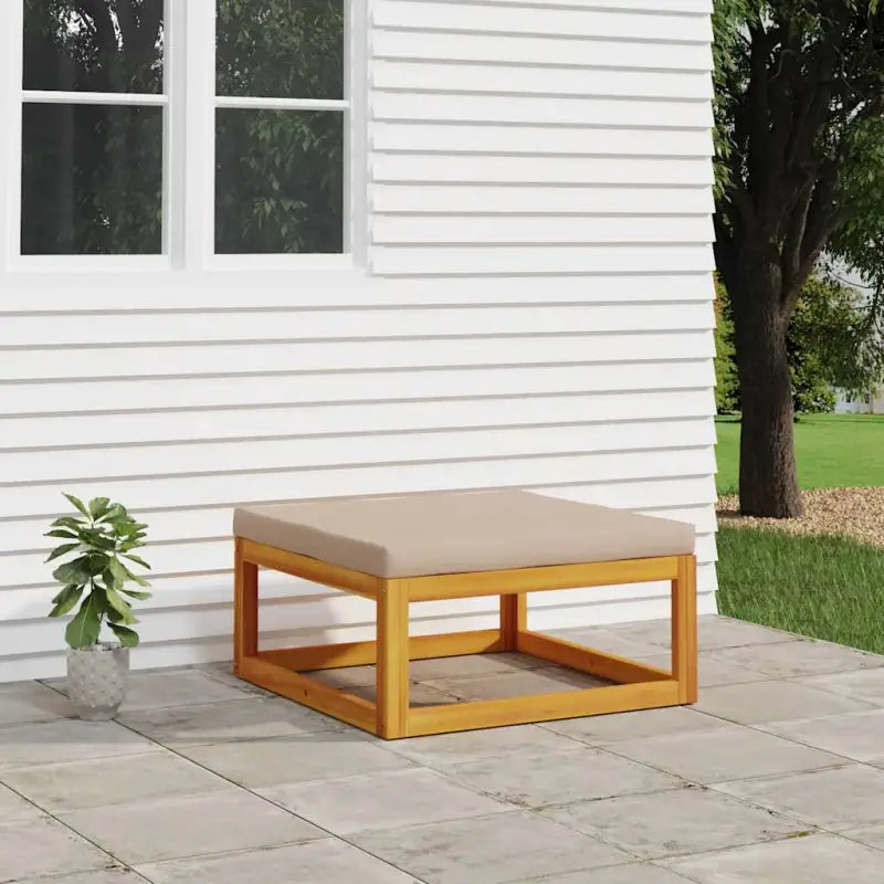 Modulaire tuinbank van massief acaciahout met comfortabele vulling - Taupe / 1 / Voetensteun - Modulaire tuinbanken