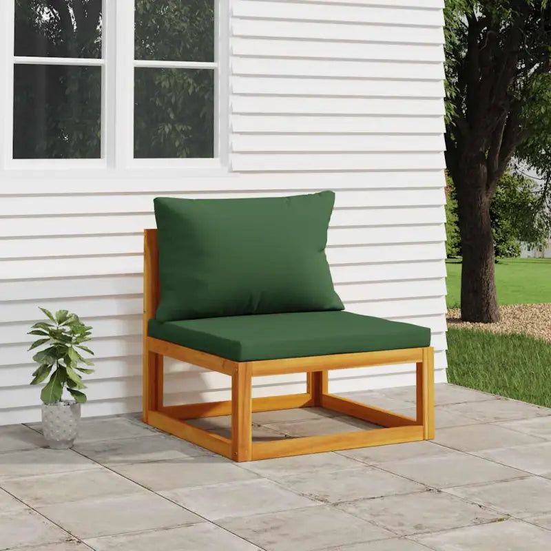 Modulaire tuinbank van massief acaciahout met comfortabele vulling - Groen / 1 / Middenbank - Modulaire tuinbanken