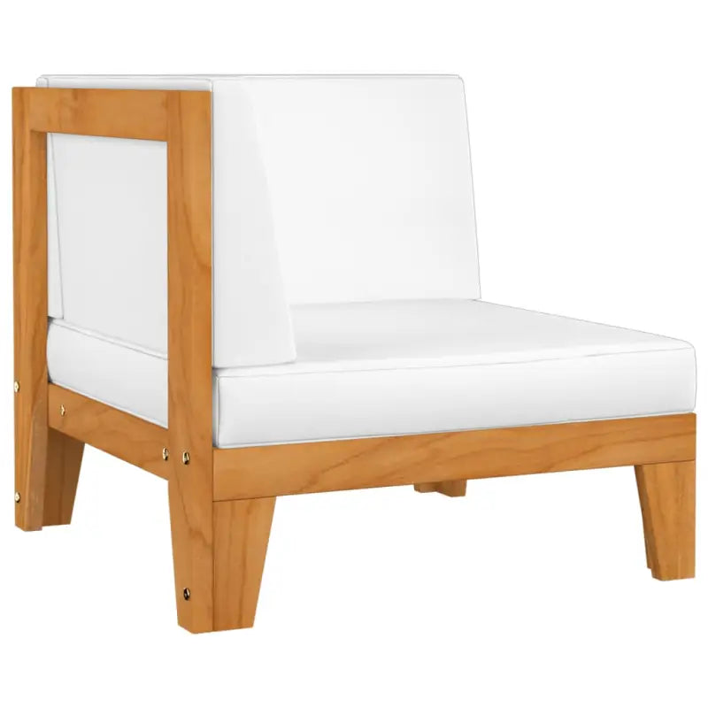 Modulaire tuinbank van massief acaciahout met rustieke charme - Crème / 1 / Hoekbank - Modulaire tuinbanken
