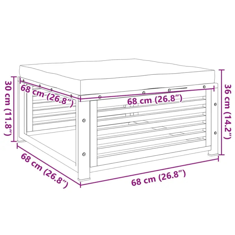 Modulaire tuinbank van massief acaciahout met wasbare hoes - Modulaire tuinbanken