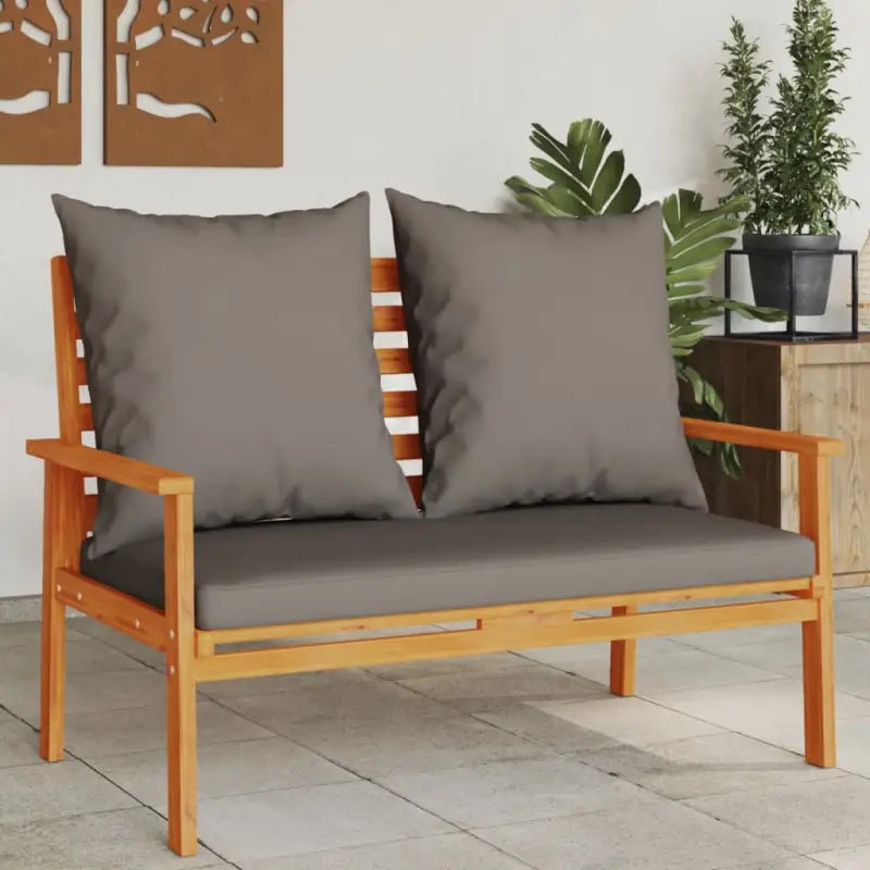 Modulaire tuinbank van massief acaciahout voor een comfortabele zitervaring - Bruin en grijs / 1 / Bank - Modulaire