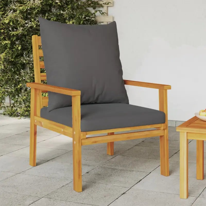 Modulaire tuinbank van massief acaciahout voor een comfortabele zitervaring - Bruin en grijs / 1 / Stoel - Modulaire