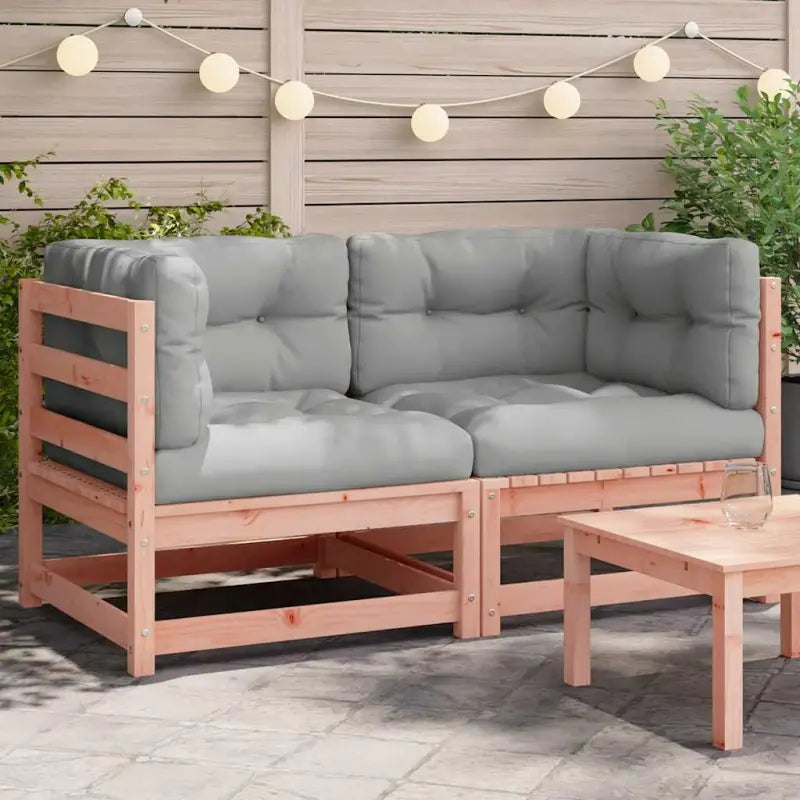 Modulaire tuinbank van massief douglashout met kussens voor je tuin - Modulaire tuinbanken