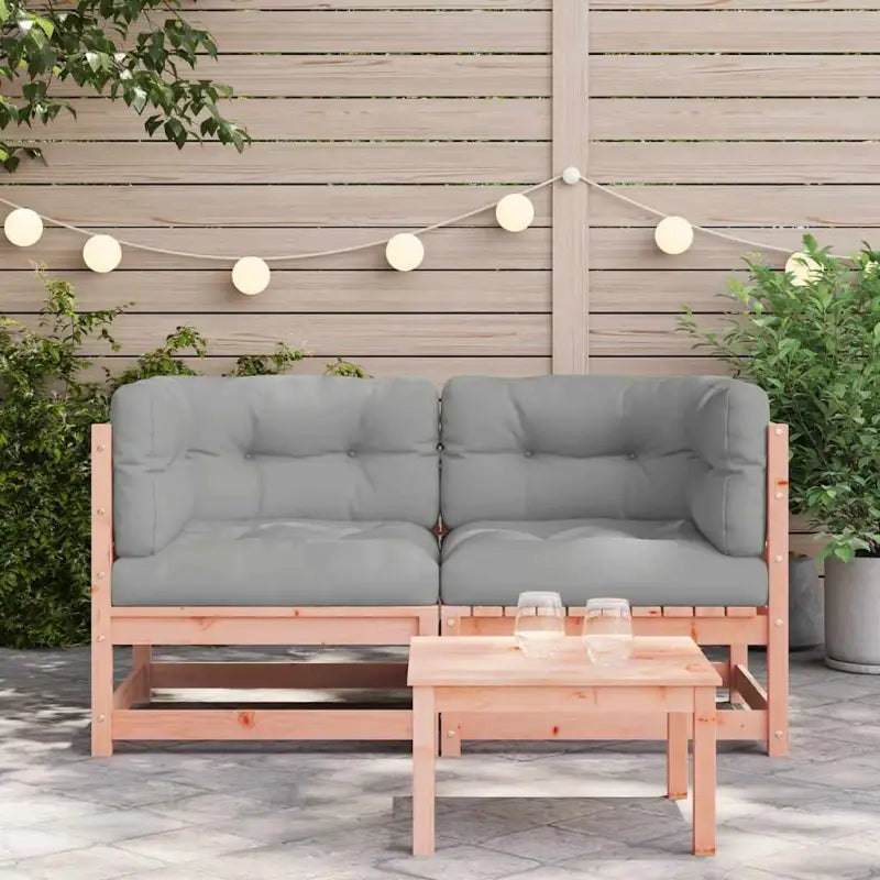Modulaire tuinbank van massief douglashout met kussens voor je tuin - Modulaire tuinbanken