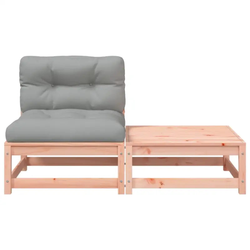 Modulaire tuinbank van massief douglashout met kussens voor terras - Modulaire tuinbanken