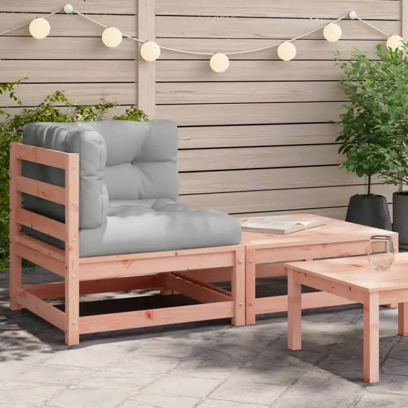 Modulaire tuinbank van massief douglashout met kussens voor terras - Natuurlijk douglashout / 1 / Hoekbank - Modulaire