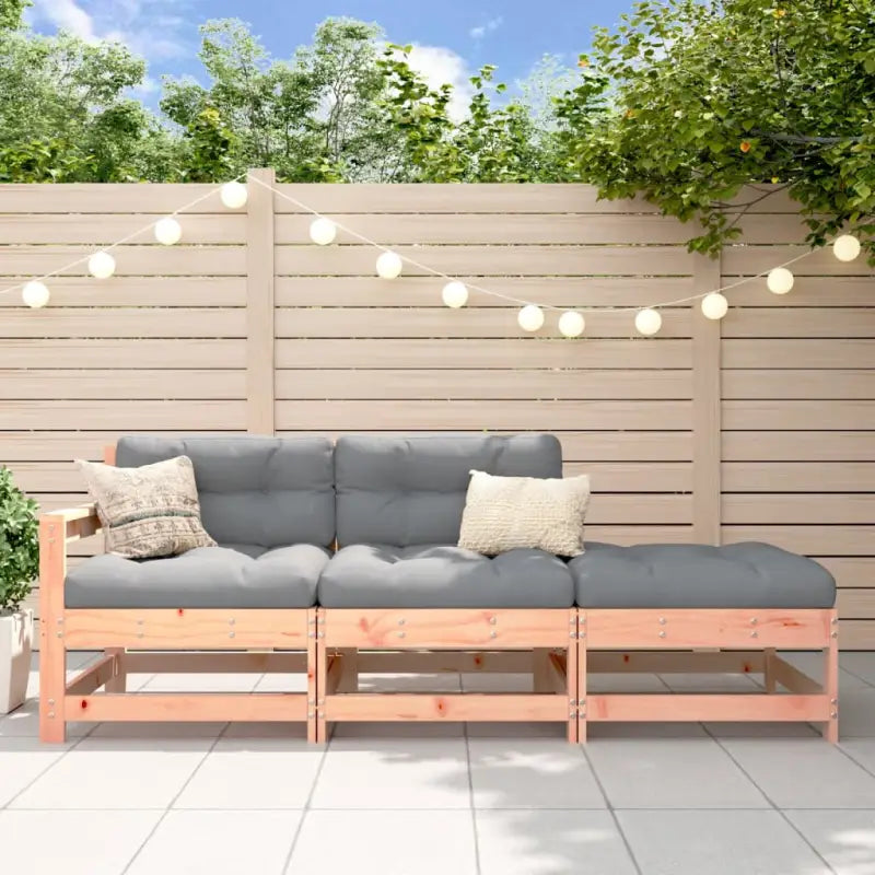 Modulaire tuinbank van massief douglashout voor terras en patio - Douglashout / 1 / 2-zitsbank met hocker - Modulaire