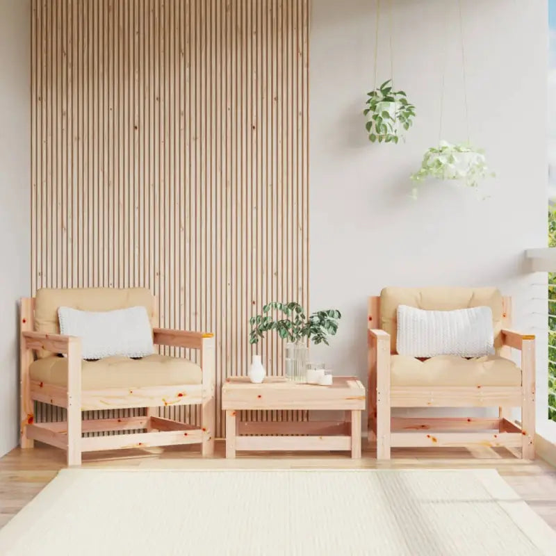 Modulaire tuinbank van massief douglashout voor terras en patio - Onbehandeld grenenhout / 1 / Fauteuils (2 st)