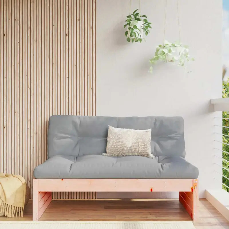 Modulaire tuinbank van massief grenenhout met zachte kussens - Natuurlijk douglashout / 1 / Middenbank - Modulaire