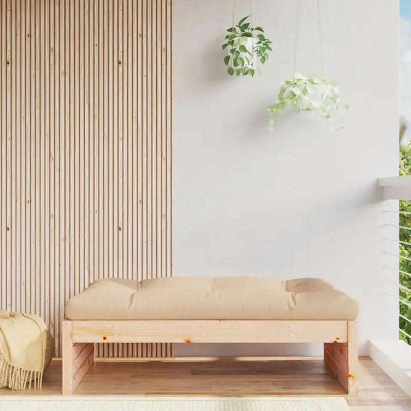 Modulaire tuinbank van massief grenenhout met zachte kussens - Natuurlijk grenenhout / 1 / Voetensteun - Modulaire