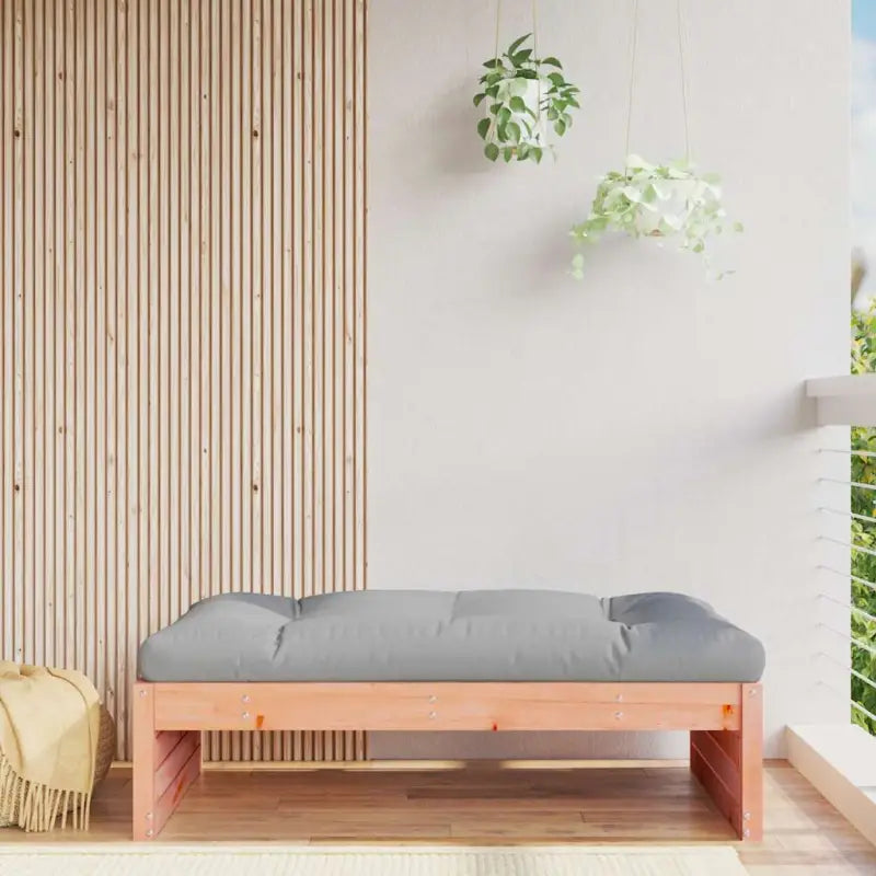 Modulaire tuinbank van massief grenenhout met zachte kussens - Natuurlijk douglashout / 1 / Voetensteun - Modulaire