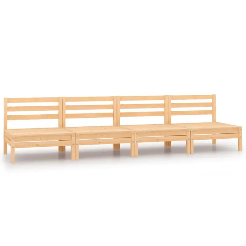 Modulaire tuinbank van massief grenenhout voor ontspanning en gezelligheid - Naturel / 1 / Middenbank (4 st)